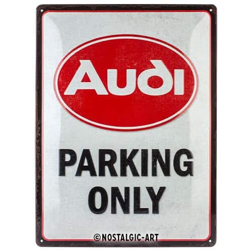 Nostalgic-Art Retro Blechschild, 30 x 40 cm, Audi – Parking Only – Geschenk-Idee für Audi-Zubehör Fans, aus Metall, Vintage Design