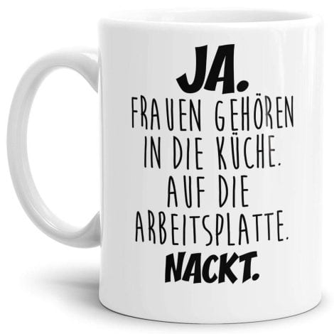 Lustige Geschenkidee für Männer: “Kochspruch” Tasse / Perfekt für Freunde, Kumpels oder den Männer-Tag / Weiß