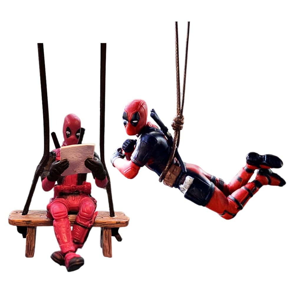 2pcs Deadpool Auto Rückspiegel Anhänger Deadpool Auto Dekoration Charm-Anhänger Autospiegel Anhänger Hängendes Ornament Car Innenraum Zubehör Deko für Frauen & Männer