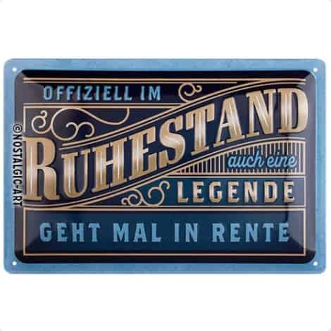 “Retro Blechschild im Vintage-Stil, 20 x 30 cm, ideales Geschenk für Rentner, aus Metall.”