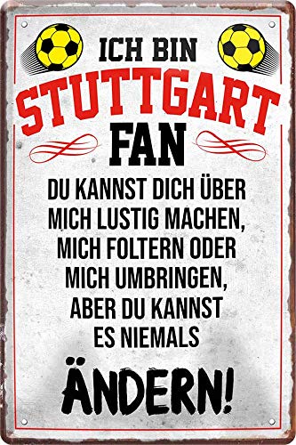 schilderkreis24 – Metallschild Stuttgart Fan für Fußballbegeisterte, Deko und als Männer-Geschenk, 20×30 cm.