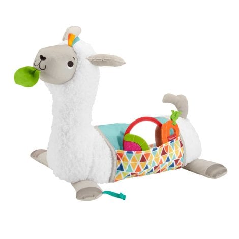 FISHER-PRICE 4-in-1 Lama Spielkissen – Spielkissen für Babys ab Geburt mit 4 Spielmöglichkeiten, Mitnehm-Spielzeugen & bedruckter Decke.