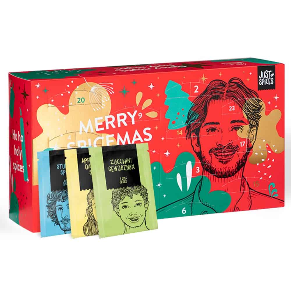 Just Spices Gewürz Adventskalender 2023 I Weihnachtskalender mit 24 Gewürzmischungen + Rezepten I Hochwertige Gewürze als Geschenk für Männer und Frauen (Rot - Neu)