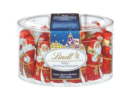 Lindt Schokolade – Miniausgabe Weihnachtsmänner – 20x10g – Vollmilchschokolade – 200 g Weihnachts-Großpackung – Schokoladen-Geschenk