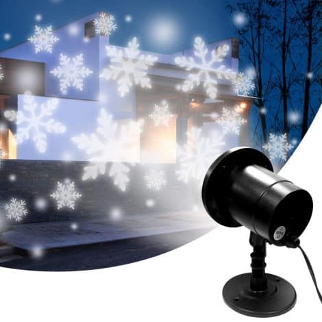 LED Schneeflocken-Projektor für Weihnachtsdekoration, IP65 wasserdicht, ideal für drinnen und draußen.