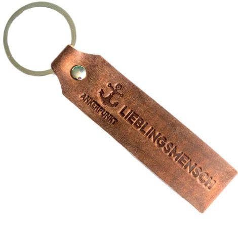 Schlüsselanhänger mit Gravur “Lieblingsmensch” als Geschenk für Frauen, Männer, Freundin, Freund – Weihnachtsgeschenk, Jahrestagsgeschenk, dunkelbraun.