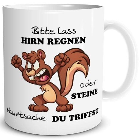 Lustige “Hirn Regen” Tasse mit Eichhörnchen-Motiv für Männer, Frauen, Freunde und Kollegen im Büro.