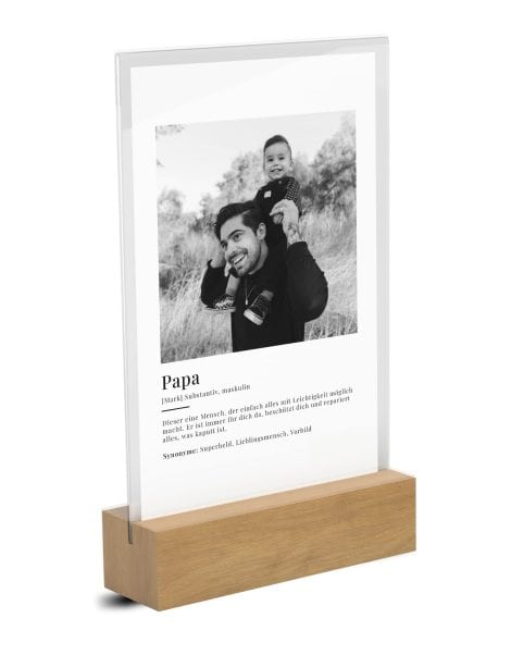 Personalisiertes Acrylglas für Zuhause, Familie & Freunde. Perfektes Geschenk zu Weihnachten und zum Vatertag.