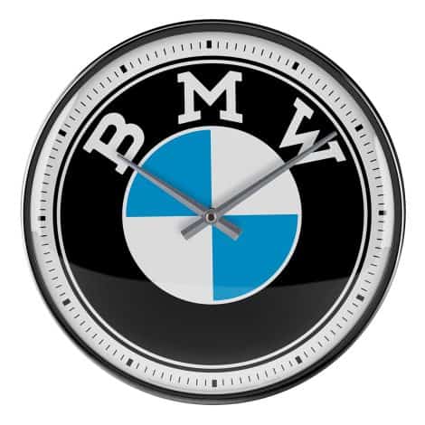 Nostalgische Retro Wanduhr, 31 cm Durchmesser, perfekte Geschenkidee für BMW Accessoires Fans, stilvolle Küchenuhr im Vintage Design.