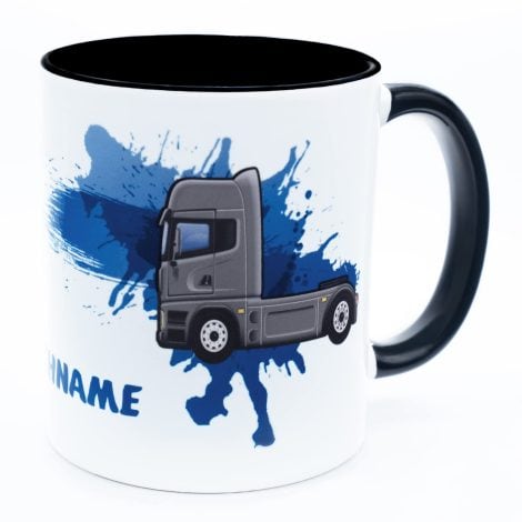 Personalisierte Lkw-Tasse mit Namen, ideal für Lastwagenfahrer, als Geschenk oder Arbeitsplatzdekoration, lustig und praktisch.