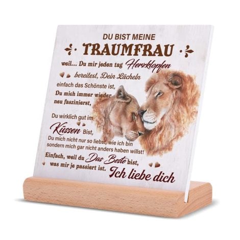 Geschenke für Frauen: JURATAR Liebevolle Holzschilder, Heimatdekoration zum Jahrestag, Hochzeitstag, Weihnachten – für die Ehefrau.