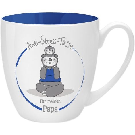 GRUSS & CO Entspannungsmug Motiv “Papa” | Tasse mit Spruch, 45 cl, New Bone China | Geschenkartikel | 45504