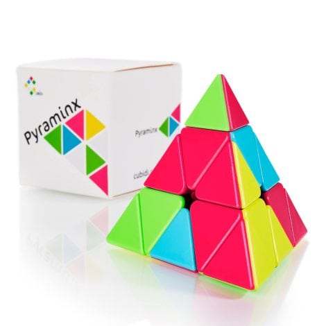 CUBIDI® – Zauberpyramide – Faszinierender Pyraminx Geduldsspieler für Jung und Alt (ohne Aufkleber)