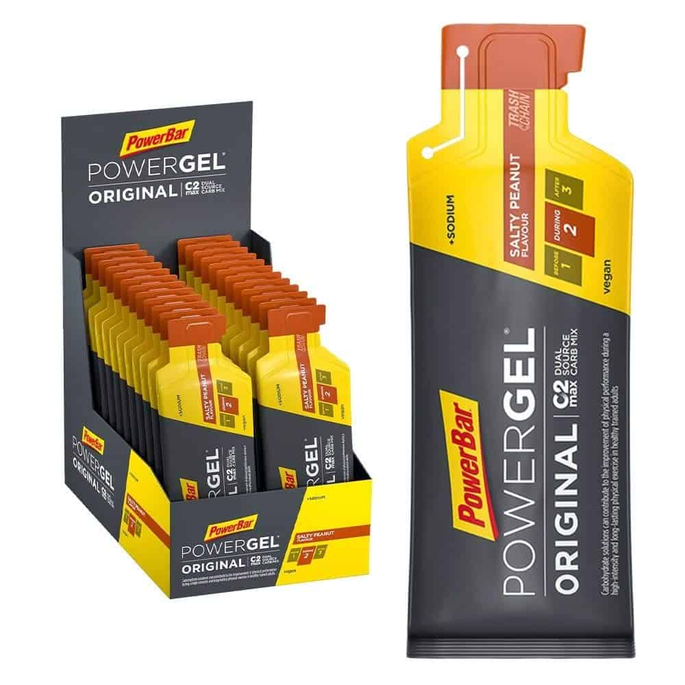 PowerBar PowerGel Original Salty Peanut 24x41g - High Carb Energie Gel + C2MAX + Natrium