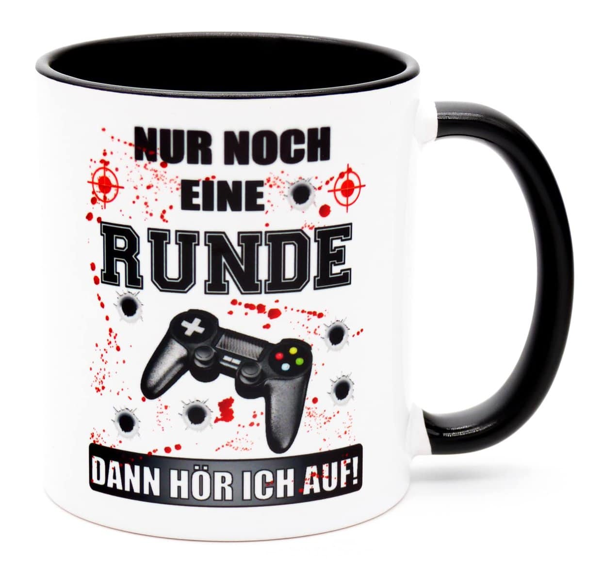 Nur noch eine Runde dann hör ich auf Tasse Becher Lustige Gaming Zocker Sprüche Geburtstagsgeschenk PC Geschenk für Gamer Männer Kinder Jungen Jugendliche Nerd witzige Geschenkideen Keramik 330 ml