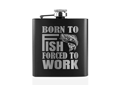 “Born to Fish” Edelstahlflasche – witziges Geschenk für den Vatertag, Geburtstag oder Chef – Männergeschenk.