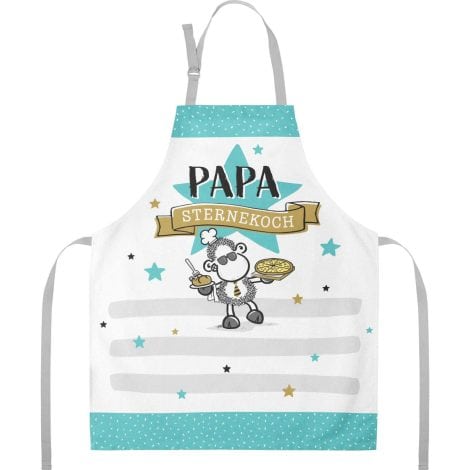 Sheepworld Vatertag-Kochschürze aus Baumwolle, mit Spruch “Papa”, bunt, Geschenk für Küche, Kochen, Freunde.