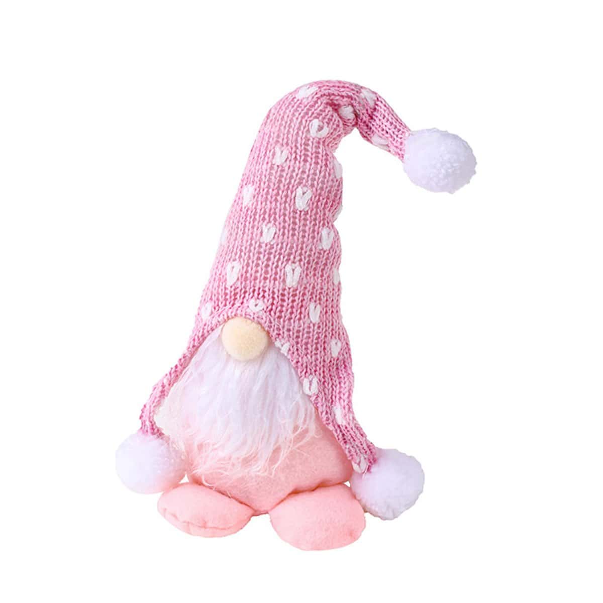 ENLACE Weihnachten Deko Wichtel, Handgemachte Weihnachtswichtel Gesichtslose Puppe Zwerg Dekorationen, Weihnachtsdeko Wichtel Figuren, für Kinder Familie Weihnachten Home Decor, Rosa