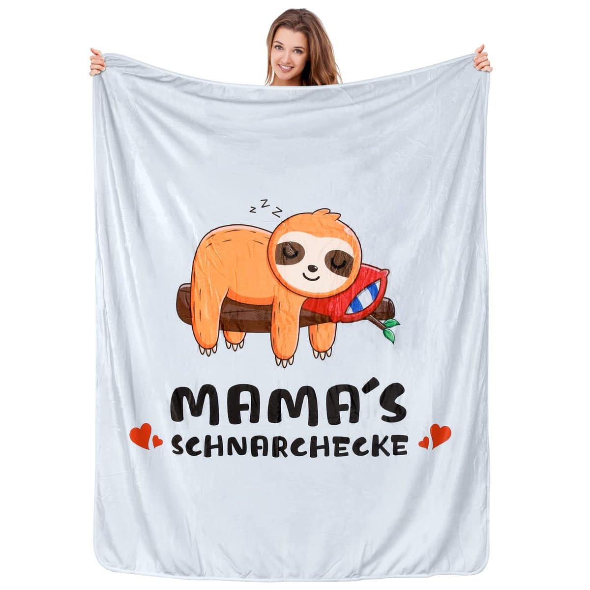 Landifor Mutter Kuscheldecke Geschenke zum Geburtstag Mama Decke - Mama's SCHNARCHECKE 130 x 170cm Geburtstagsgeschenke Geschenkideen für Mutter Weihnachten Geburtstag Muttertag