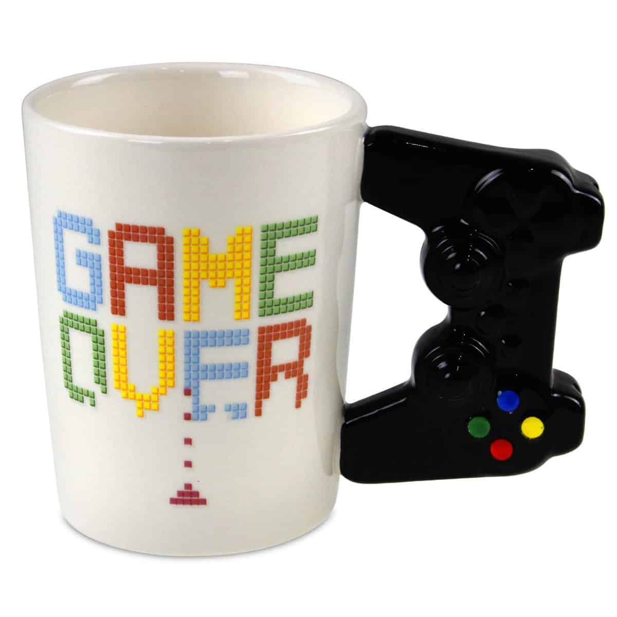 Puckator GAME OVER Gamecontroller geformter Henkel Tasse aus Dolomit-Keramik