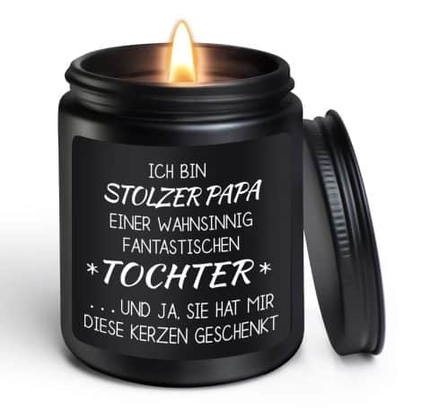 Geschenksets für den Papa von der Tochter, lustige Duftkerze (Sandelholz) – perfekt für Vatertag, Geburtstag und Weihnachten.