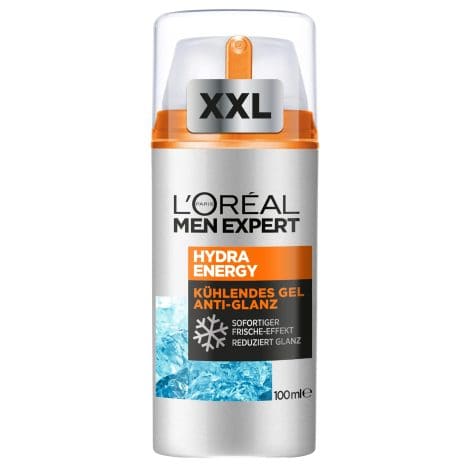 L’Oréal Men Expert Gesichtspflege für Männer im XXL-Vorteilspack mit matte & kühlende Feuchtigkeitscreme und Hydra Energy Gel Anti-Glanz, [Amazon Exclusive], 1 x 100 ml.