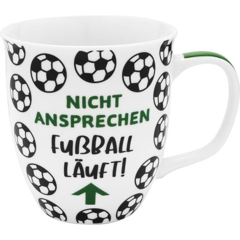 Tasse mit Fußballmotiv von GRUSS & CO, Sprüchetasse aus Porzellan, 40 cl, perfektes Geschenk für Männer.