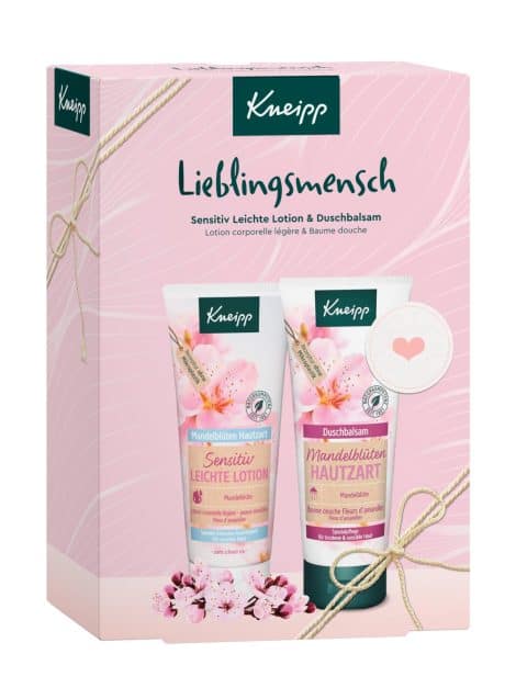 Kneipp Lieblingsmensch Geschenkset: Mandelblüten Duschbalsam (200ml) + Mandelblüten Leichte Lotion (200ml) – mit Geschenkbox.