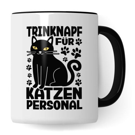 Witzige Kaffeetasse für Katzenliebhaber im Büro – perfekt als Geschenkidee. Katzenmama Kaffee-Becher mit Spruch. (Weiß/Schwarz)