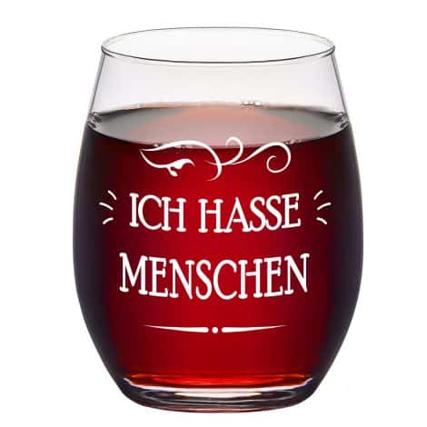 Freude bereitendes “Anti-Sozial” Weinglas – Originelle personalisierte Geschenke für Männer und Frauen zu Geburtstag und Weihnachten.