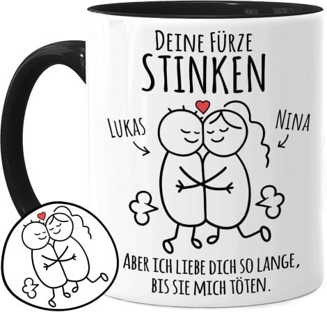 Personalisierte “Tassenliebling® Pärchen” Tasse – Lustiges Geschenk für ihn zum Jahrestag, Partner, Freund oder Mann.