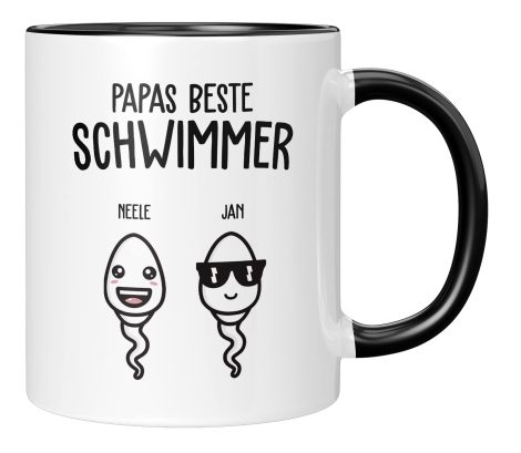 Personalisierte Tassen mit dem Motiv “Papas beste Schwimmer” – perfekte Geschenke zum Geburtstag oder Vatertag für den besten Papa!