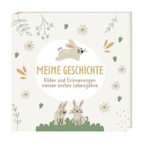 HuBorns – Fotoalbum für das erste Jahr deines Babys mit 50+ Seiten zum Einkleben von Fotos und Beschriften sowie Stickern. Perfektes Baby-Erinnerungsbuch und Geschenk für eine Babyparty.