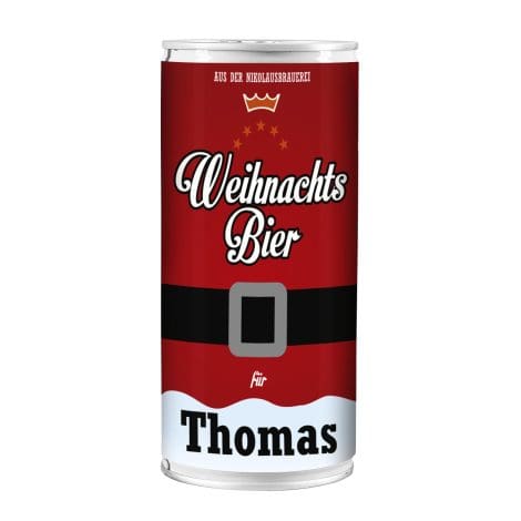 “Individuell benanntes Weihnachts-Bier von Lustapotheke® – Perfekt für Bierliebhaber zu Nikolaus oder Weihnachten!”