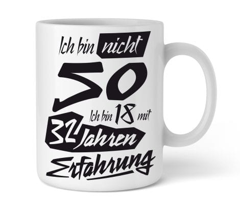 Shirtinator Geburtstagstasse I 50. Geschenk für 18+32-jährige I Perfekte Geschenkidee für Männer und Frauen.