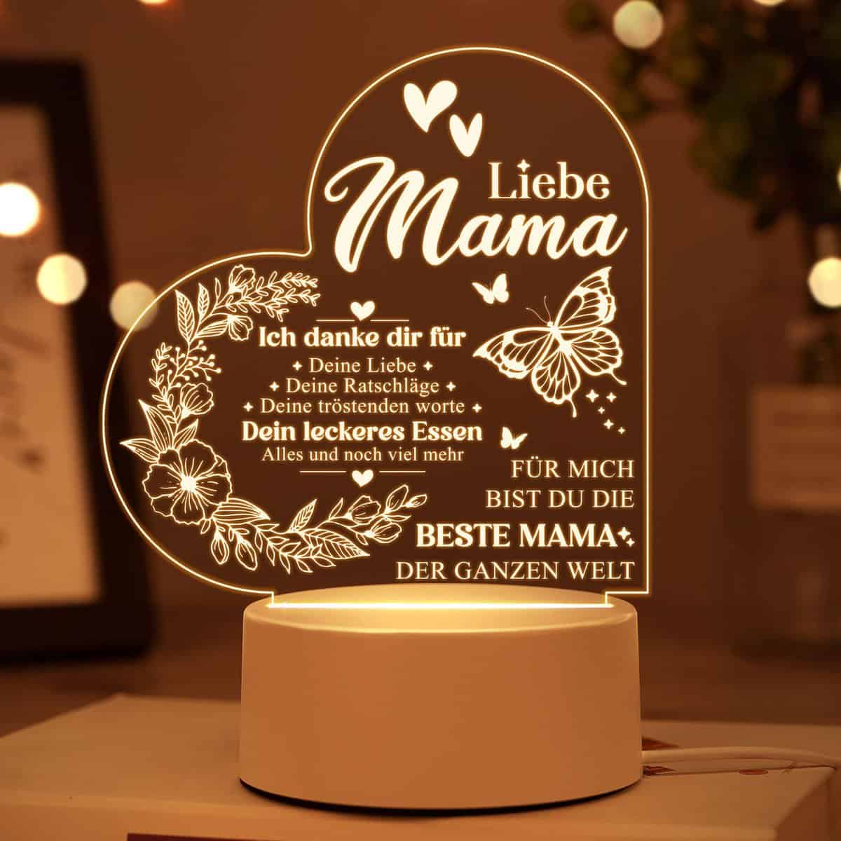 Weihnachtsgeschenke für Mama, Geschenke für Mama - Acryl Nachtlicht, Mama Geschenk, Geschenk Mama, Geschenk für Mama, Mutter Tochter Geschenk, Mama Geburtstagsgeschenk, Geburtstagsgeschenk Mama …