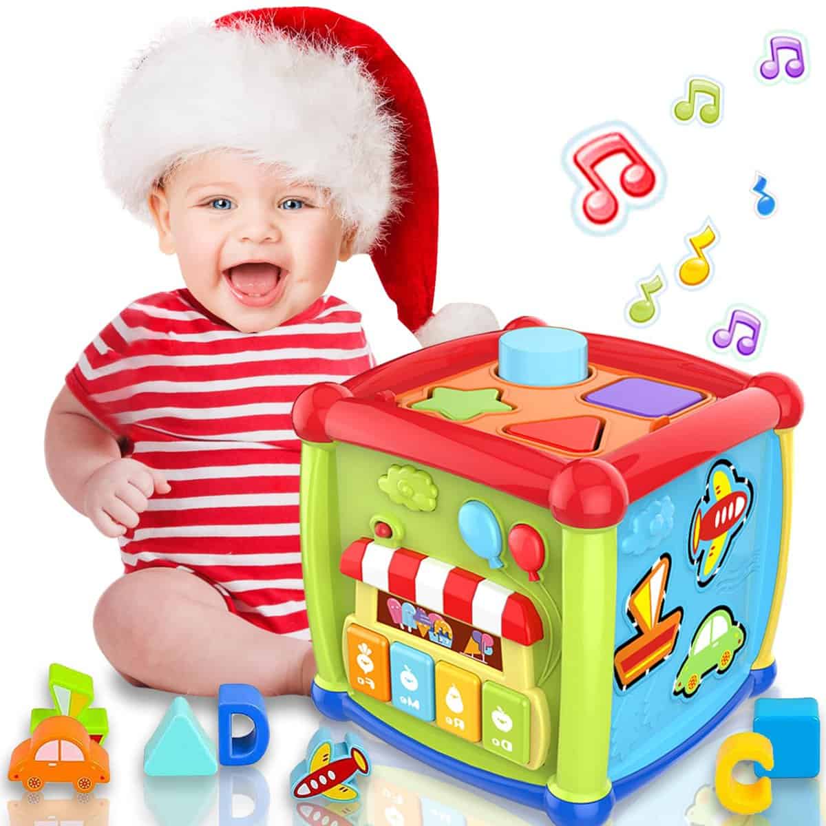 Baby Spielzeug 1 Jahr 6-in-1 Lernspielzeug Aktivitätswürfel Motorikwürfel Kinder Spielzeug 1 Jahr 12 18+ Monate Form Sortier Klavier Musik Kinder Baby Spielzeug Geschenk für 1 2 Jahre Jungen Mädchen