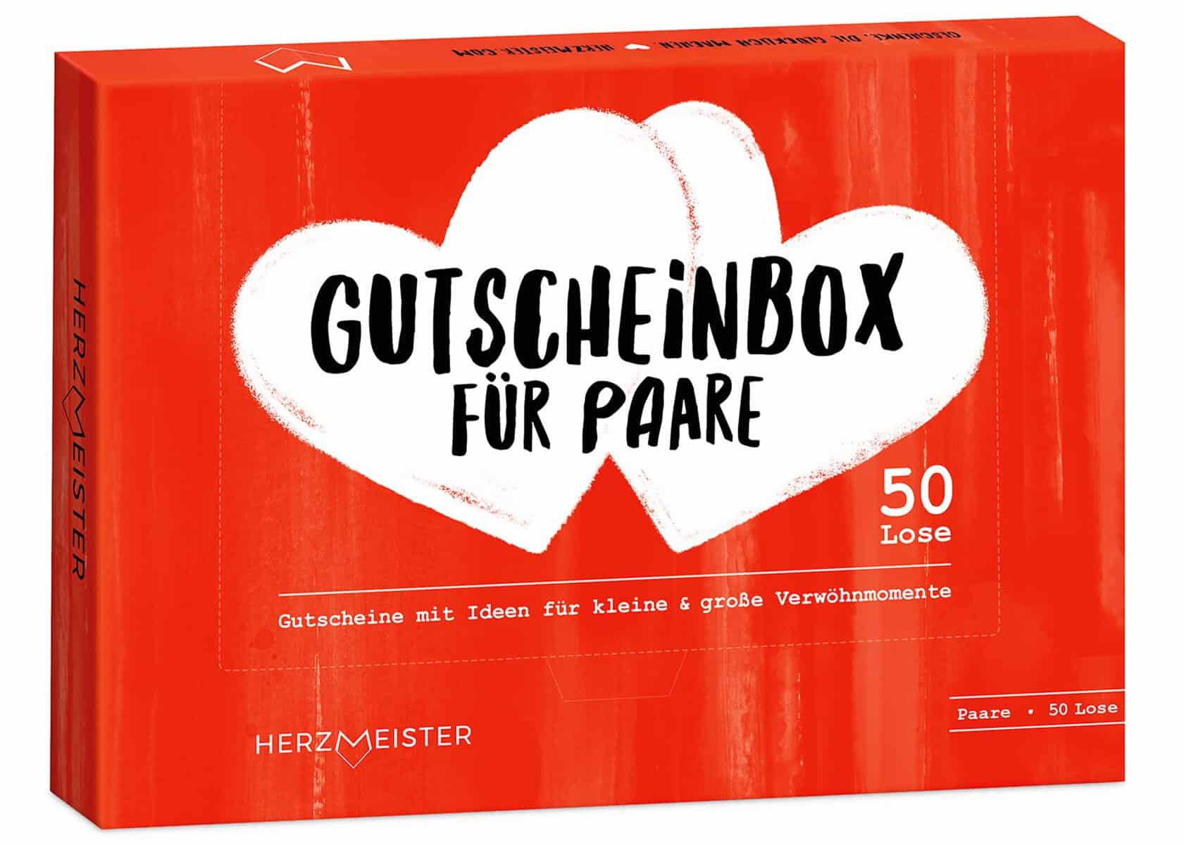 Gutschein-Box für Paare - Geschenk für Männer und Frauen zum Jahrestag & Hochzeitstag - Geschenkidee mit viel Liebe für Partner & Partnerin - Überraschung für Ehemann, Ehefrau, Freund, Freundin