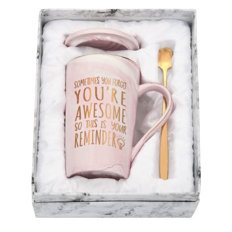 Freude bereitendes Geschenk für Frauen, Kaffeetasse als bester Freundin Geschenk zu Geburtstag Weihnachten, Personalisierte Geschenkideen für Freundin – Du bist großartig, 400ml Tasse mit Geschenkbox.