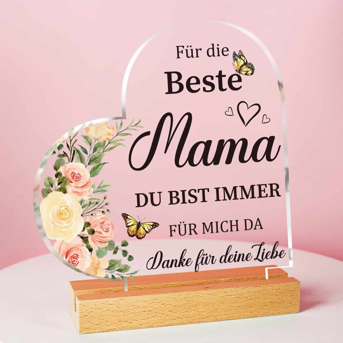 Vetbuosa Mama Weihnachten Geschenk, Geburtstagsgeschenke Für Mama Von Tochter & Sohn - Acryl Plaque Geschenke Mit Schönen Sprüchen, Muttertag, Thanksgiving Geschenk Für Mama, Stiefmutter