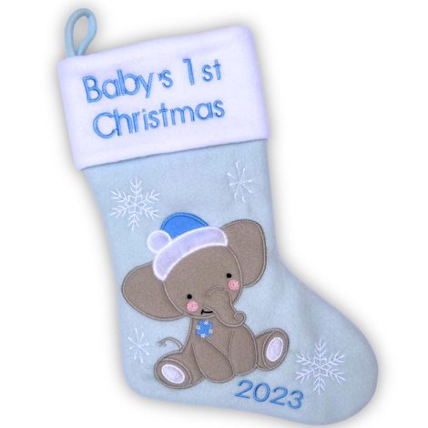 Babys Erstes Weihnachten Strumpf 2023 | Mein 1. Weihnachten Baby Boy & Girl | Neugeborene Weihnachtsstrümpfe, Blau