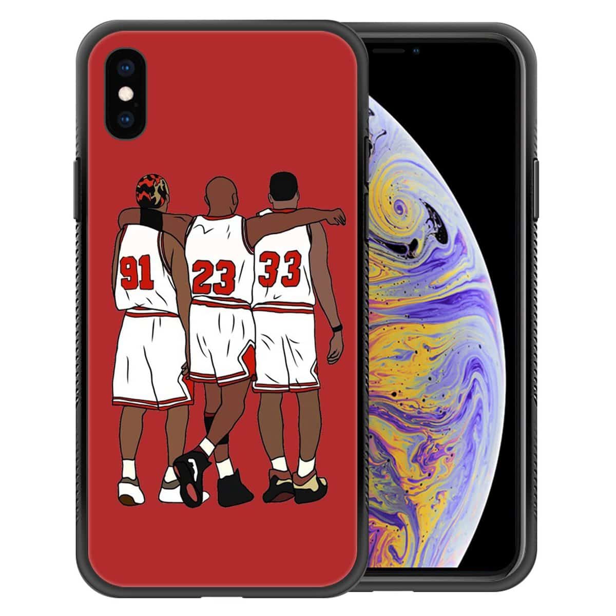 Goodsprout Kompatibel mit iPhone Xs Hülle, Basketballspieler 120 iPhone X, Musterdesign, stoßfest, rutschfeste Hülle für iPhone X/Xs