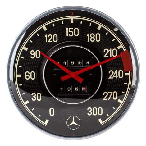 Nostalgie-Art Retro Uhr, Ø 31 cm, Mercedes-Benz Tacho, Geschenk für Mercedes-Benz Accessoire Fans, große Küchenuhr, Vintage Design.