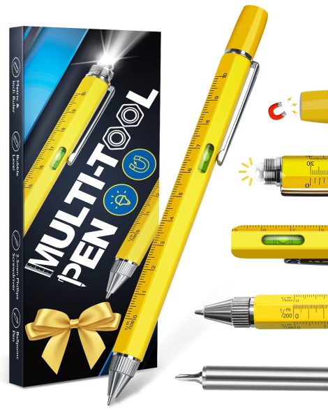 Gadget-Geschenkidee für Männer: Multifunktions-Kugelschreiber mit LED Werkzeug, ideal für Papa, Opa, Geburtstag, Weihnachten.