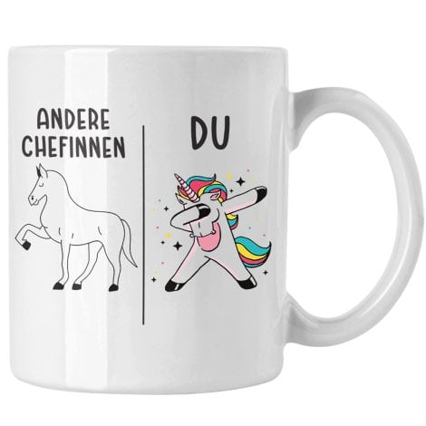 “Witzige Geschenktasse für die beste Chefin – perfekt zu Weihnachten oder zum Geburtstag.”