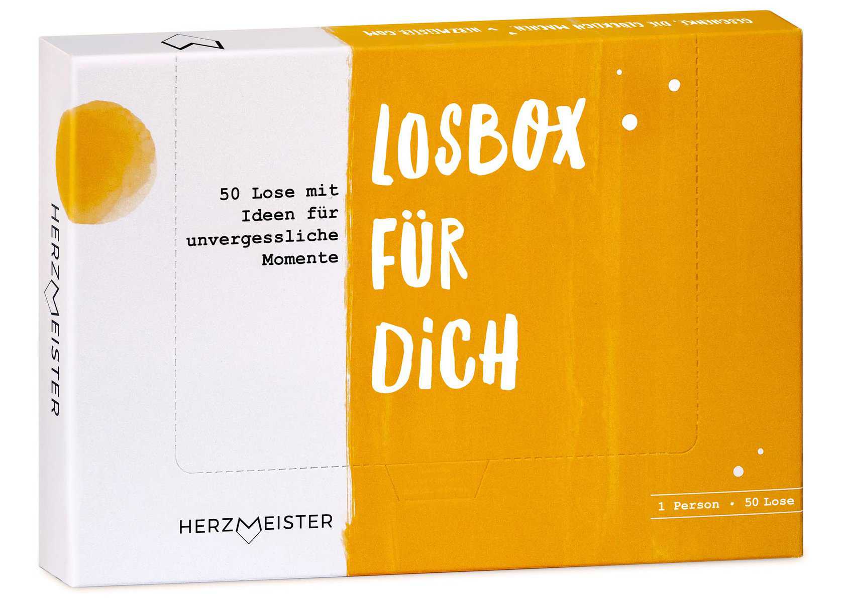 Herzmeister Losbox für Dich - 50 Lose mit Ideen für unvergessliche Momente I Wundervolle Geschenkidee für Freundin, Kollegin, Mama oder Partnerin I Auch als Dankeschön oder Geschenk zum Geburtstag