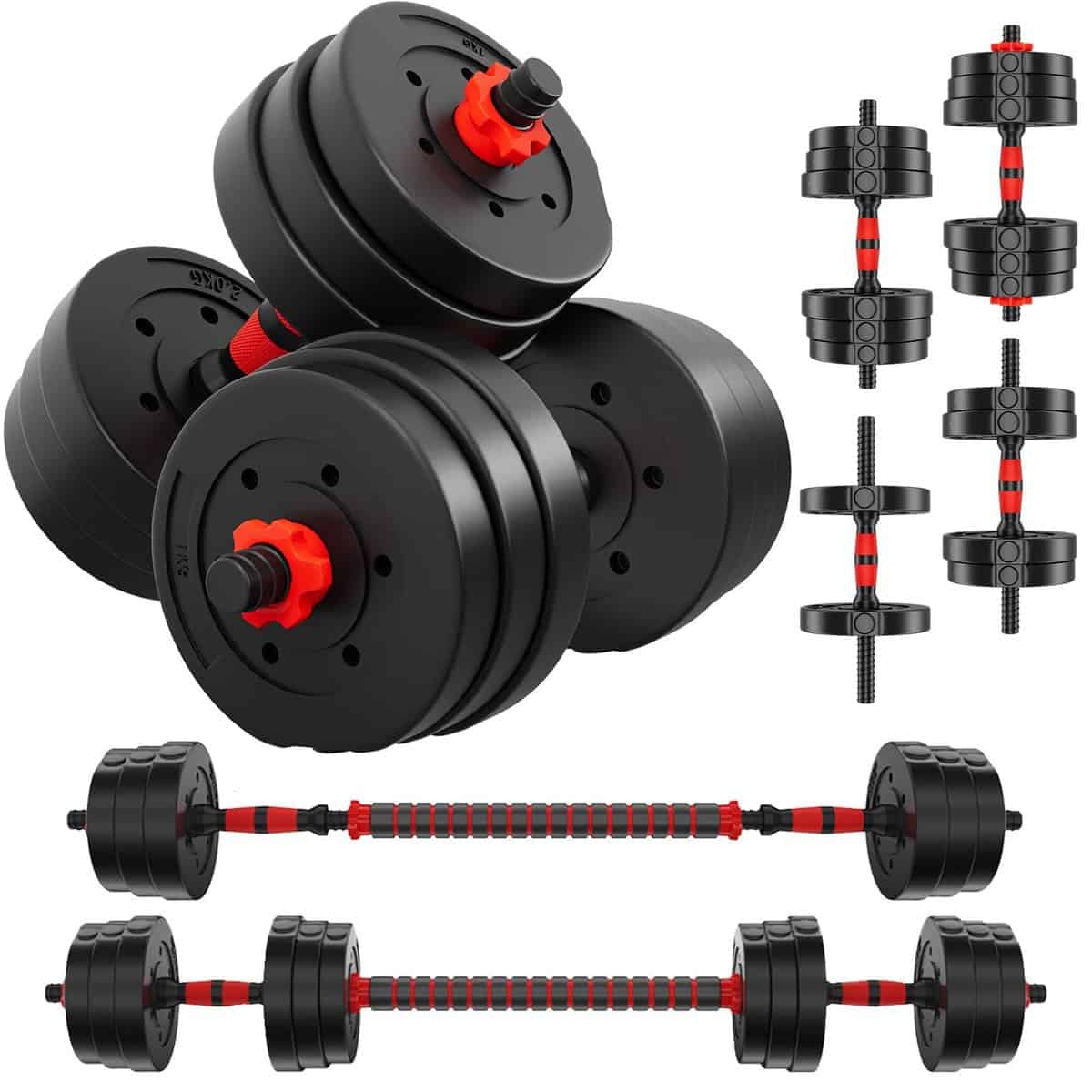 JOGON Hanteln Set 30KG,Hanteln Verstellbar Langhantel,Kurzhanteln 2er Set,Kurzhantel Set Hantelset für Krafttraining Fitness Home Gym Training,Verstellbare Hanteln Dumbbells Versand aus Deutschland