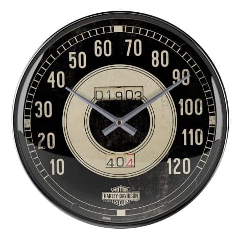 Vintage Wanduhr, Harley-Davidson Tacho, cooles Geschenk für Biker, große Küchenuhr, nostalgisches Design.