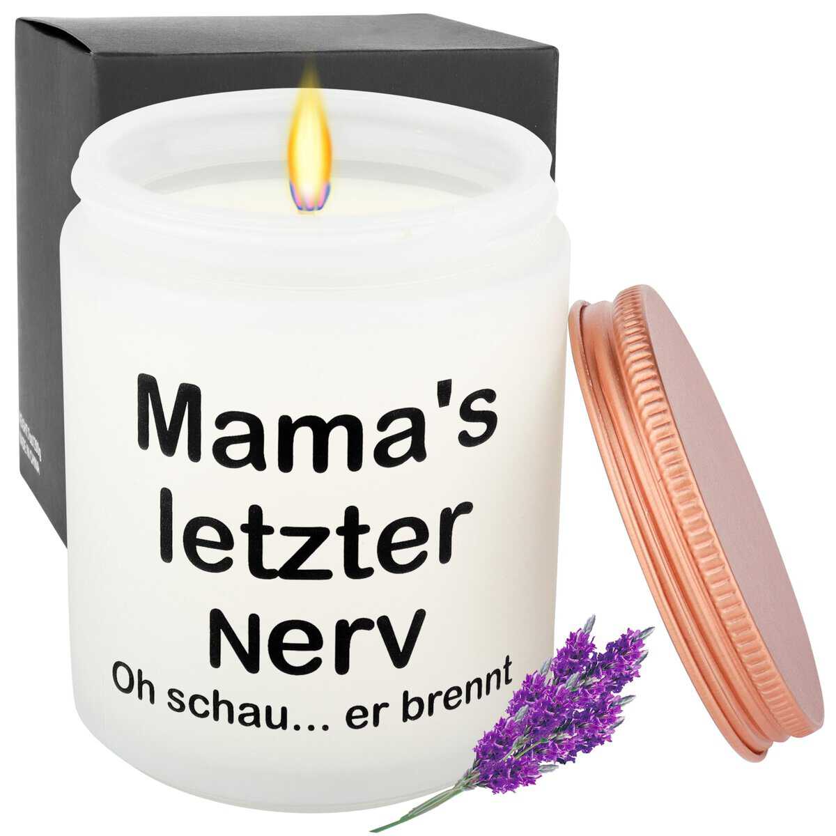 Rebundex Geschenke für Mama Geschenk Mutter Geburtstagsgeschenk 200g Lavendel Duftkerzen im Glas Muttertagsgeschenk für Mama Geschenkset Entspannung Geschenk für Mama Weihnachtsgeschenke