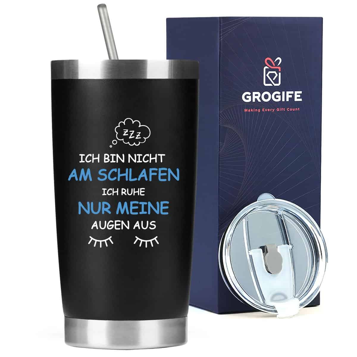 Geschenke für Männer Vater Papa Opa, Lustige Thermobecher mit Spruch, Kleine Weihnachtsgeschenke Weihnachten Geburtstag Geschenkideen für Mann Herren Ehemann, Edelstahl Kaffeebecher to go Becher 600ml